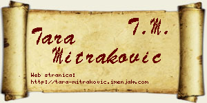 Tara Mitraković vizit kartica